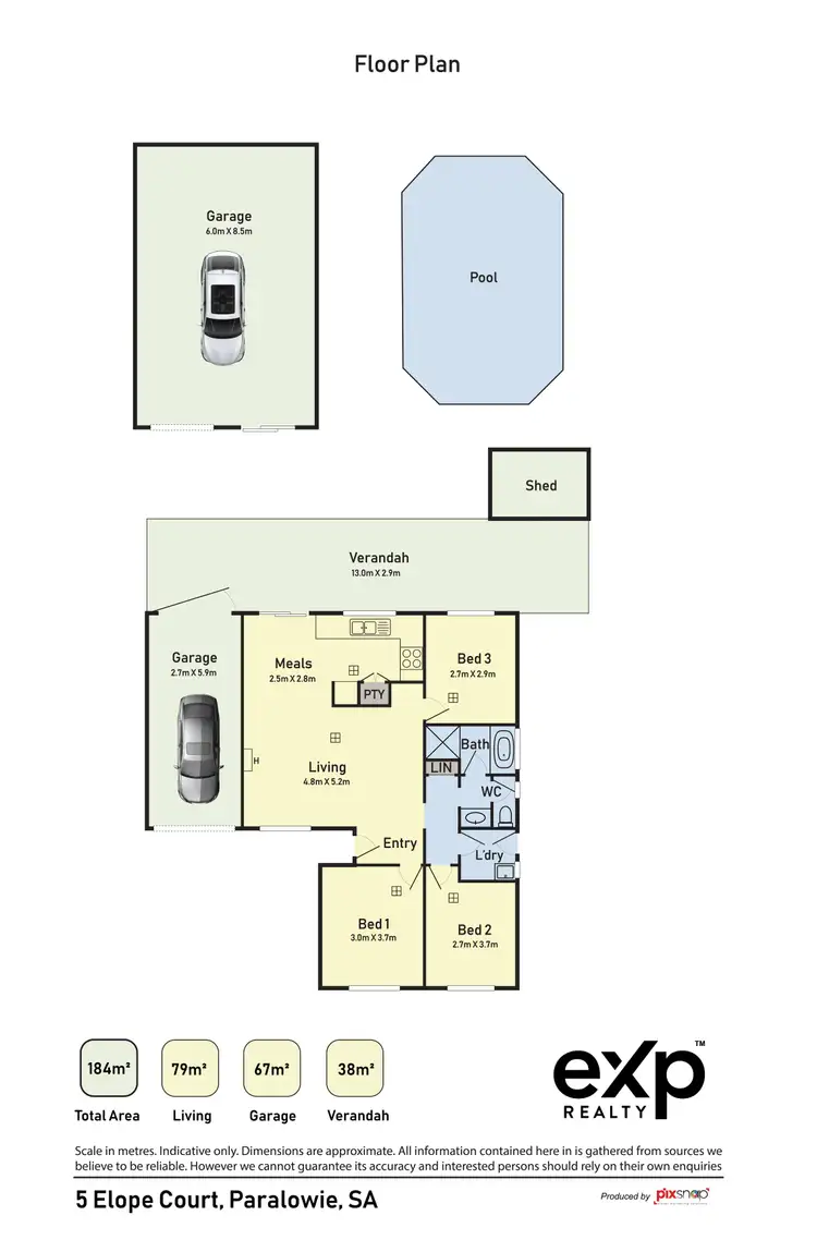 Floorplan of Homely house listing, 5 Elope Court, Paralowie SA 5108
