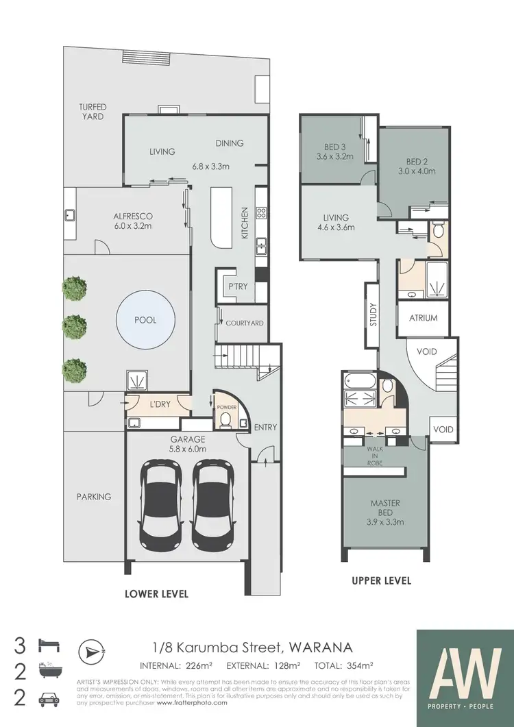 Floorplan of Homely semi-detached listing, 1/8 Karumba Street, Warana QLD 4575