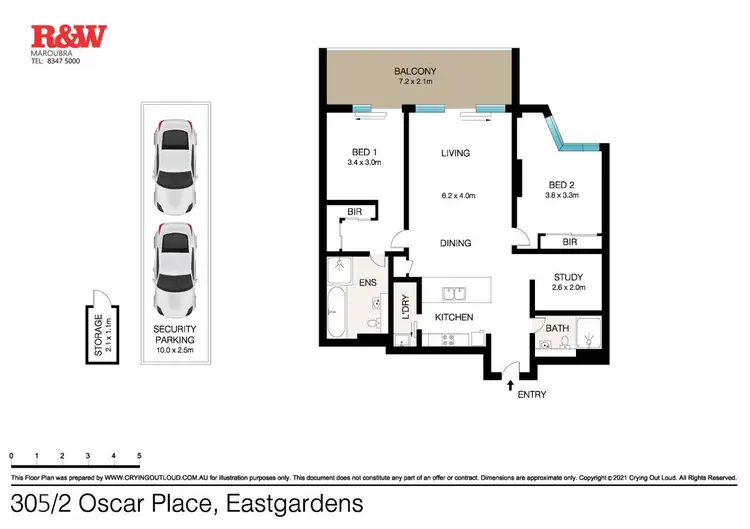 Floorplan of Homely apartment listing, 305/2 Oscar Place, Eastgardens NSW 2036