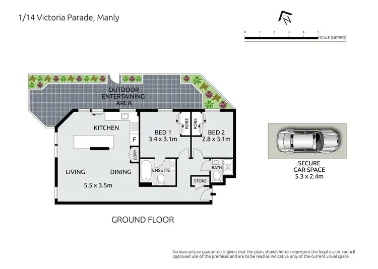 Floorplan of Homely unit listing, 1/14-16 Victoria Parade, Manly NSW 2095