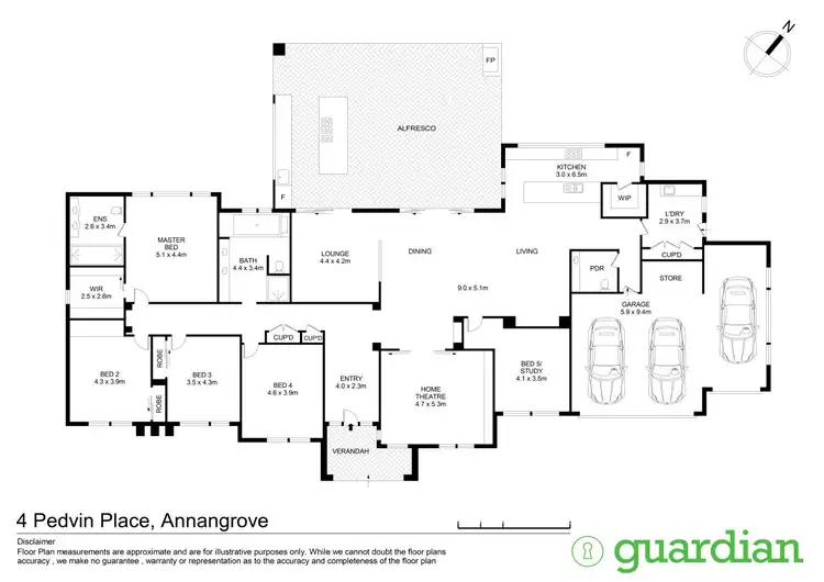 Floorplan of Homely house listing, 4 Pedvin Place, Annangrove NSW 2156