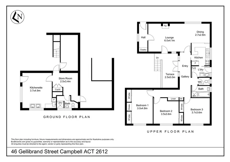 Floorplan of Homely house listing, 46 Gellibrand Street, Campbell ACT 2612