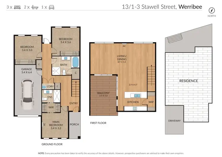 Floorplan of Homely townhouse listing, 13/1-3 Stawell Street, Werribee VIC 3030