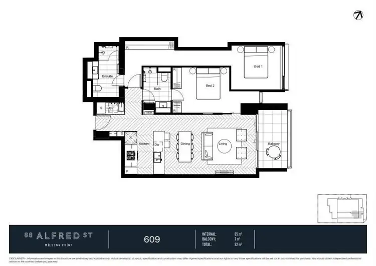 Floorplan of Homely apartment listing, 609/88 Alfred Street, Milsons Point NSW 2061