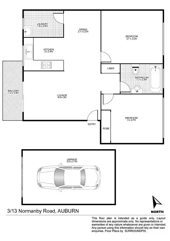 Floorplan of Homely unit listing, 3/13-15 Normanby Road, Auburn NSW 2144