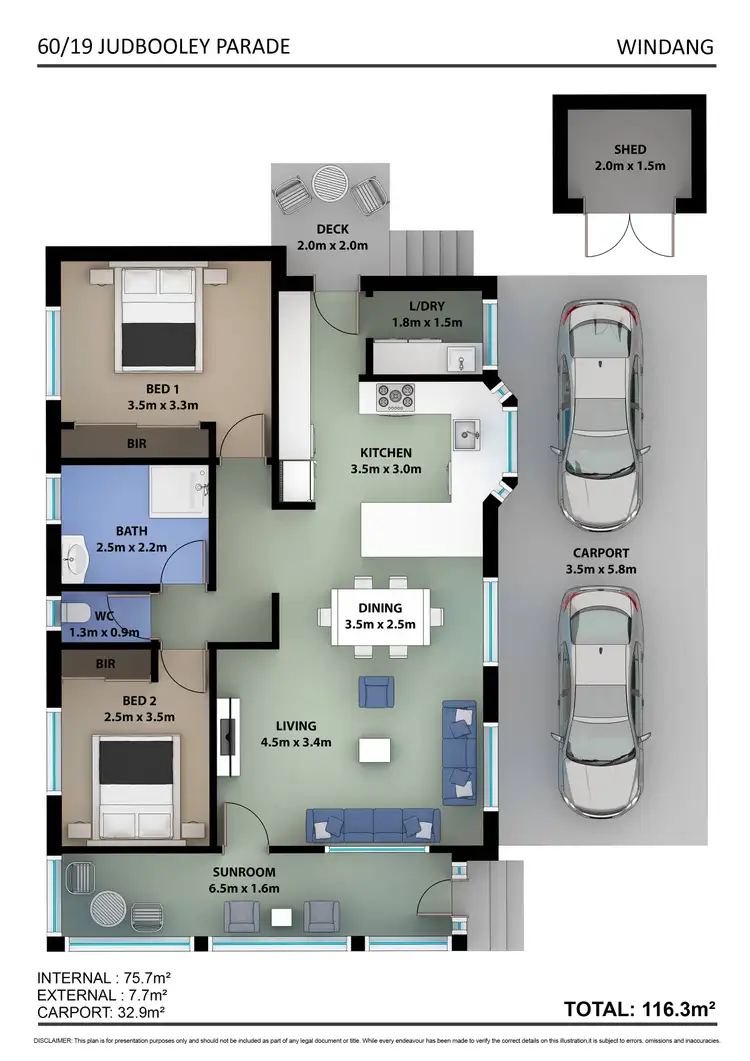 Floorplan of Homely unit listing, 60/19 Judbooley Parade, Windang NSW 2528