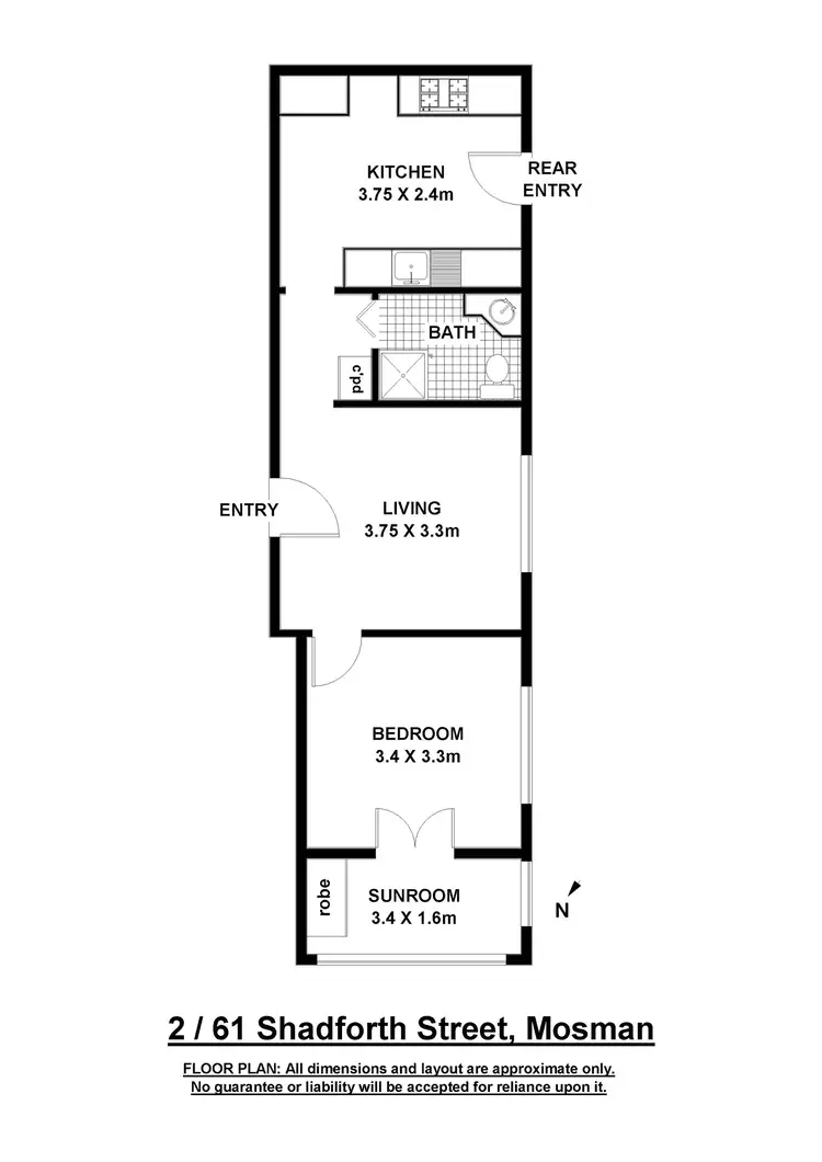 Floorplan of Homely apartment listing, 2/61 Shadforth Street, Mosman NSW 2088