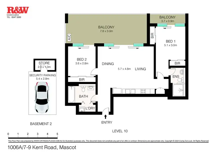 Floorplan of Homely apartment listing, 1006A/7-9 Kent Road, Mascot NSW 2020
