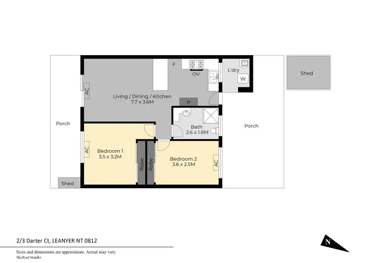 Floorplan of Homely unit listing, 2/3 Darter Court, Leanyer NT 812