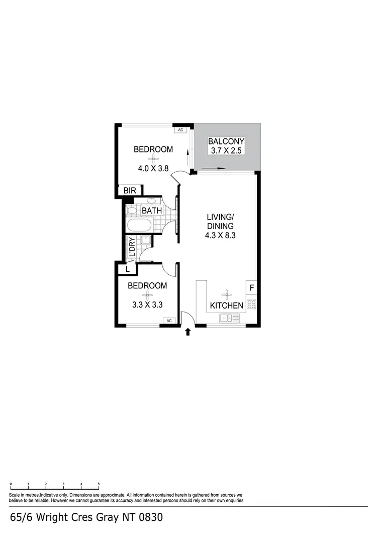 Floorplan of Homely unit listing, 65/6 Wright Crescent, Gray NT 830