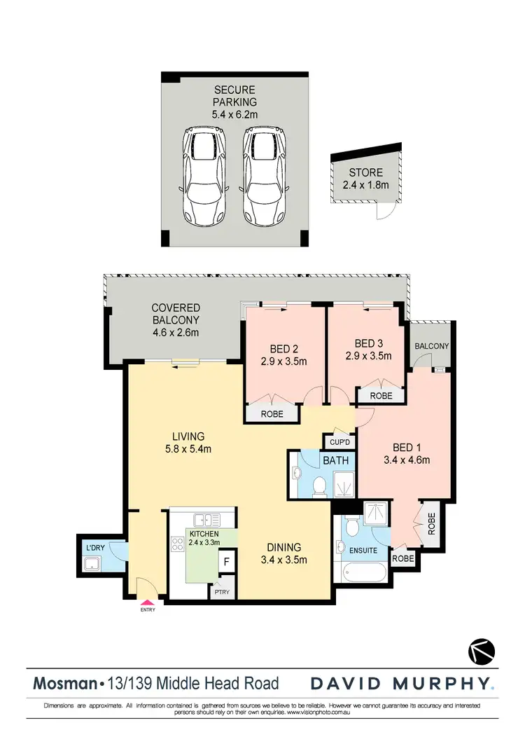 Floorplan of Homely apartment listing, 13/139 Middle Head Road, Mosman NSW 2088