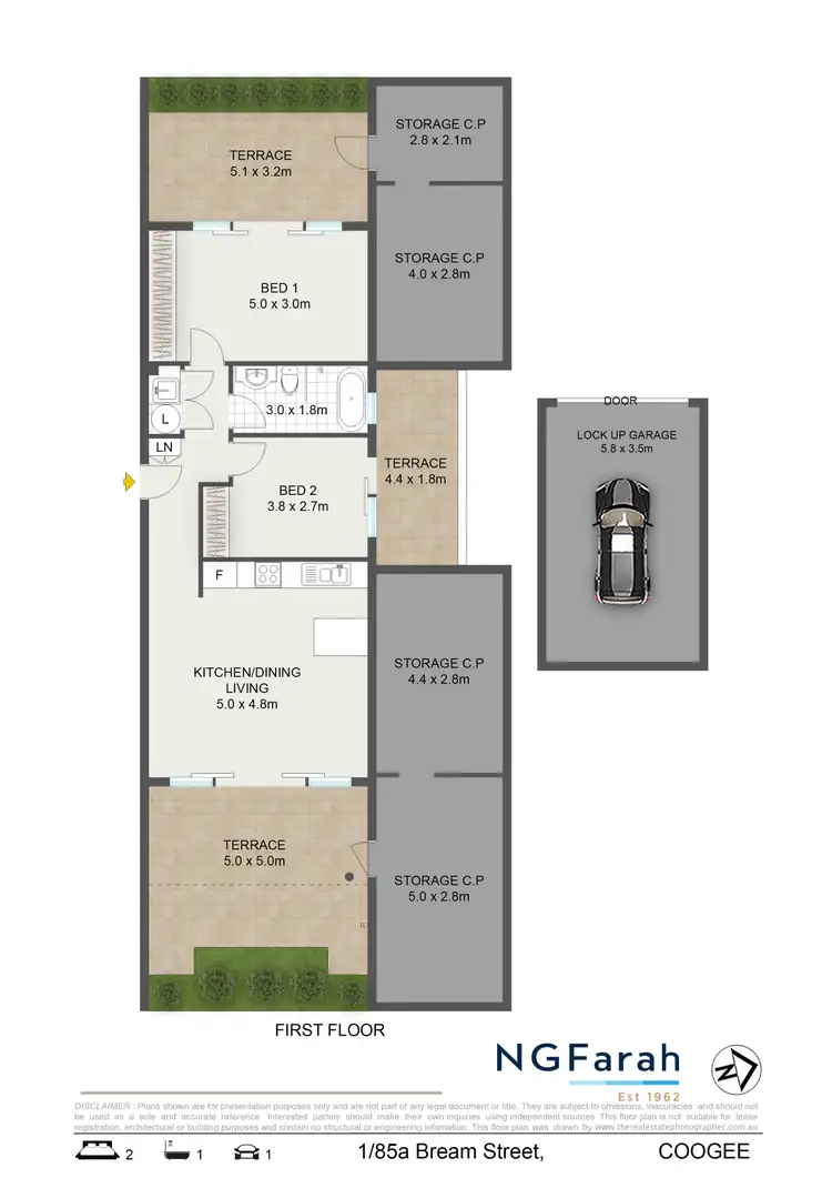Floorplan of Homely unit listing, 1/85A Bream Street, Coogee NSW 2034