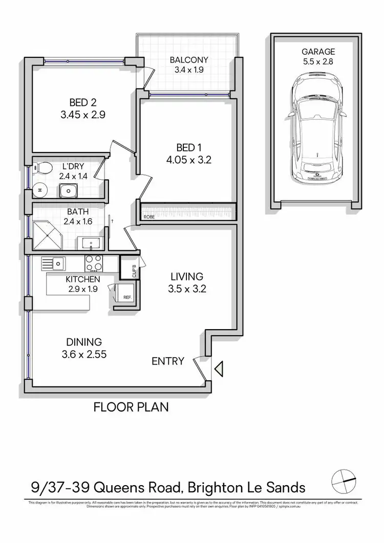 Floorplan of Homely apartment listing, 9/37 Queens Road, Brighton-Le-Sands NSW 2216