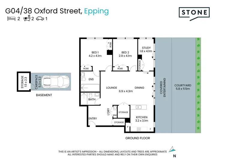 Floorplan of Homely apartment listing, G04/38 Oxford Street, Epping NSW 2121