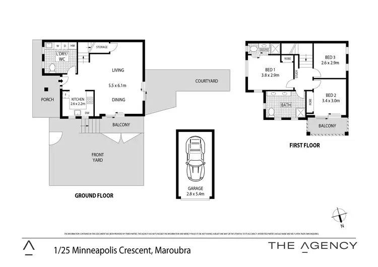 Floorplan of Homely townhouse listing, 1/25 Minneapolis Crescent, Maroubra NSW 2035