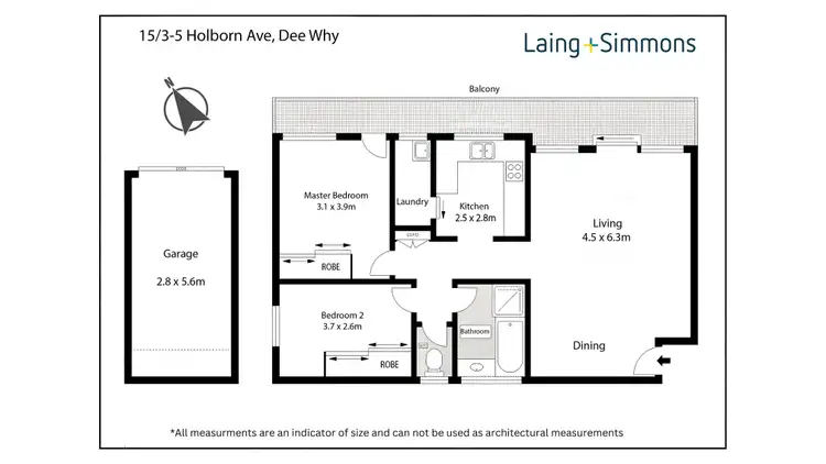 Floorplan of Homely unit listing, 15/3-5 Holborn Avenue, Dee Why NSW 2099