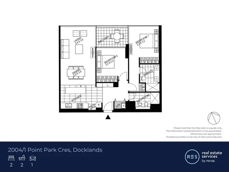 Floorplan of Homely apartment listing, 2004/1 Point Park Crescent, Docklands VIC 3008