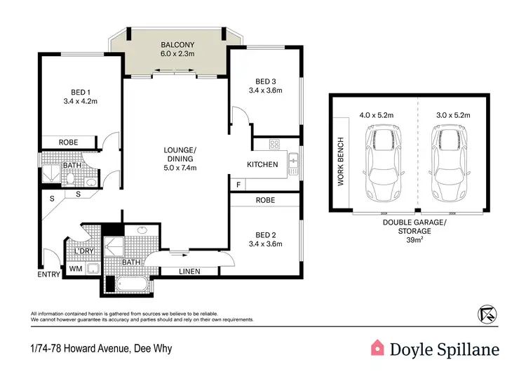 Floorplan of Homely apartment listing, 1/74-78 Howard Avenue, Dee Why NSW 2099