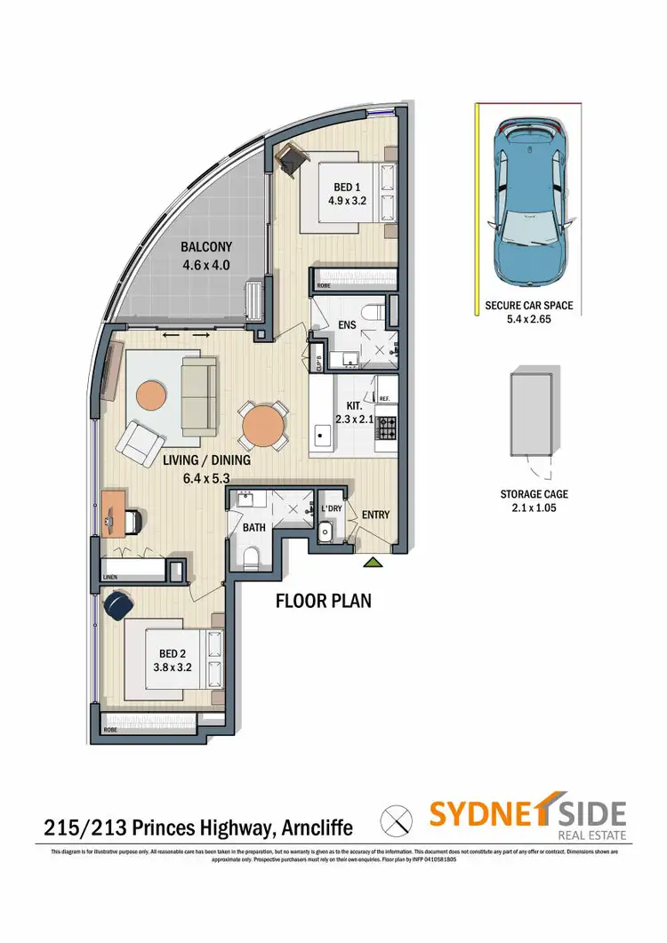 Floorplan of Homely apartment listing, 215/213-215 Princes Highway, Arncliffe NSW 2205