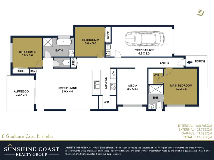 Floorplan of Homely house listing, 8 Goulburn Crescent, Nirimba QLD 4551