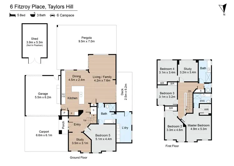Floorplan of Homely house listing, 6 Fitzroy Place, Taylors Hill VIC 3037