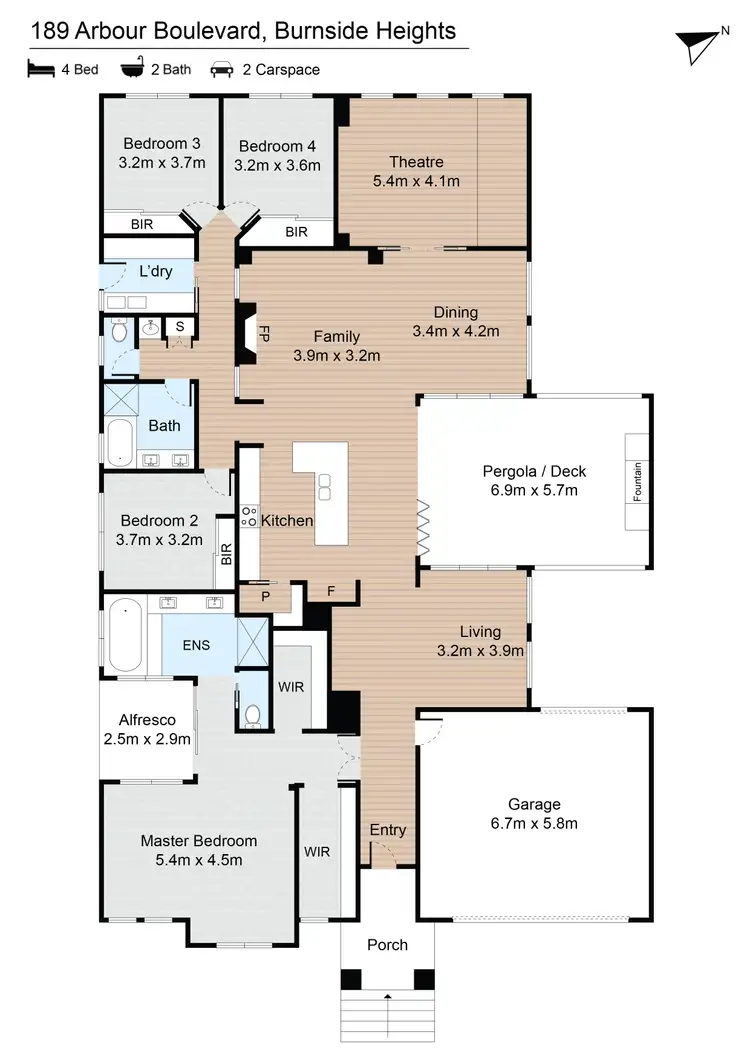 Floorplan of Homely house listing, 189 Arbour Bvd, Burnside Heights VIC 3023