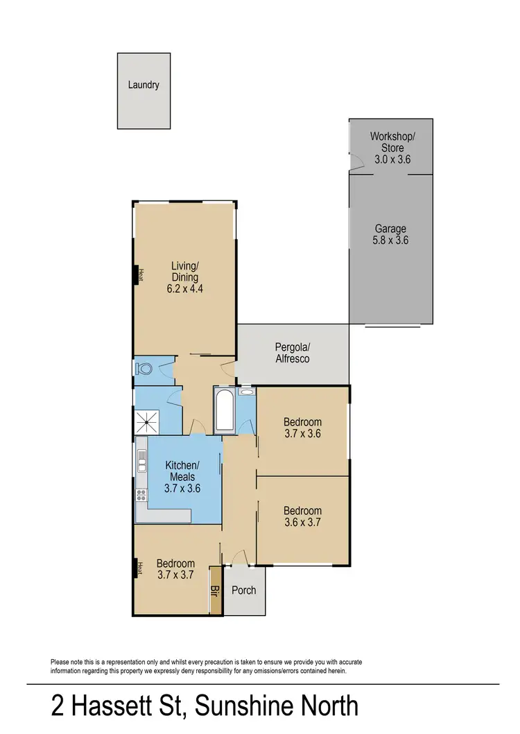 Floorplan of Homely house listing, 2 Hassett Street, Sunshine North VIC 3020
