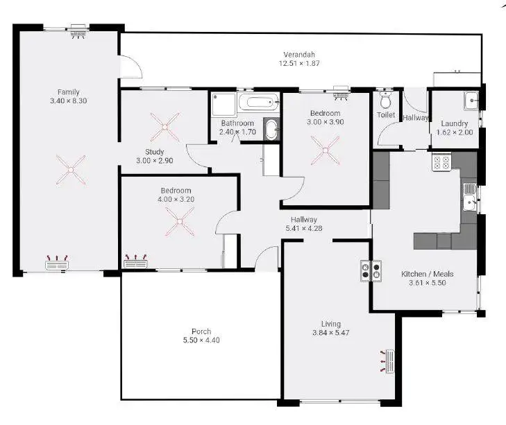 Floorplan of Homely house listing, 12 Hincks Avenue, Whyalla Norrie SA 5608
