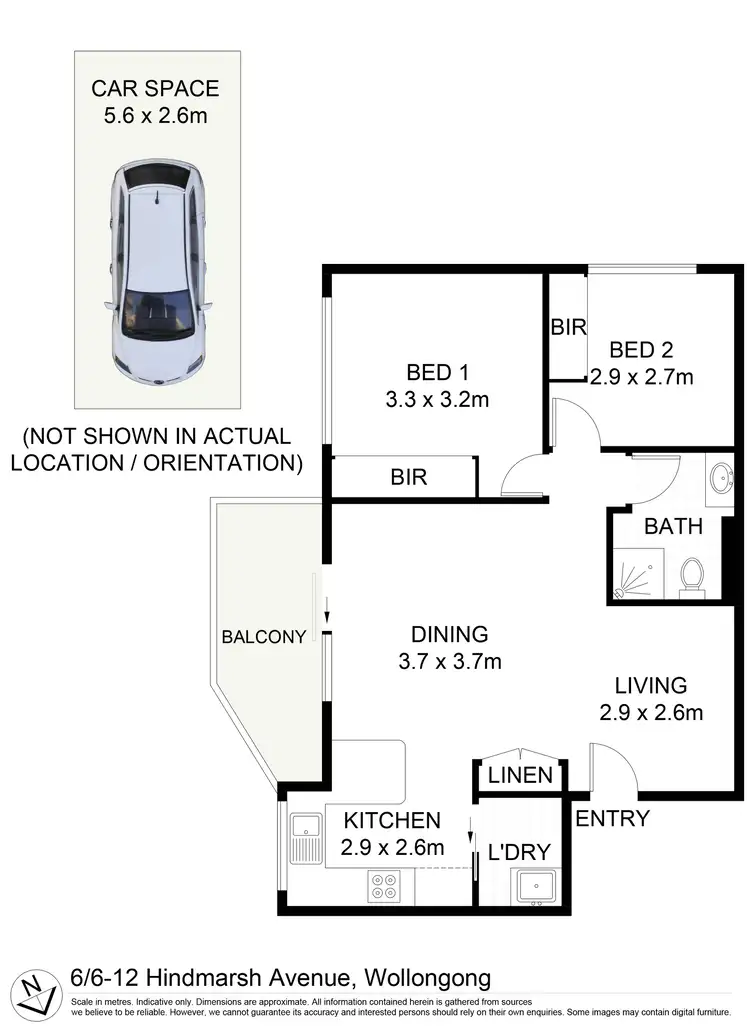 Floorplan of Homely unit listing, 6/6-12 Hindmarsh Avenue, North Wollongong NSW 2500