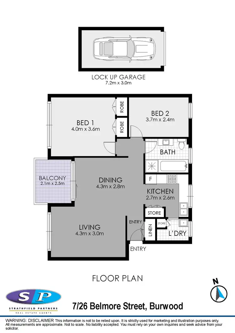 Floorplan of Homely apartment listing, 7/26 Belmore Street, Burwood NSW 2134