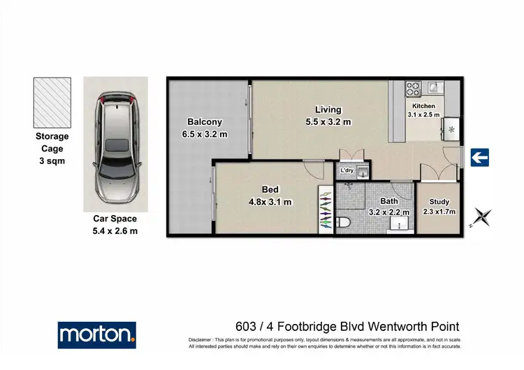Floorplan of Homely apartment listing, 603/4 Footbridge Boulevard, Wentworth Point NSW 2127