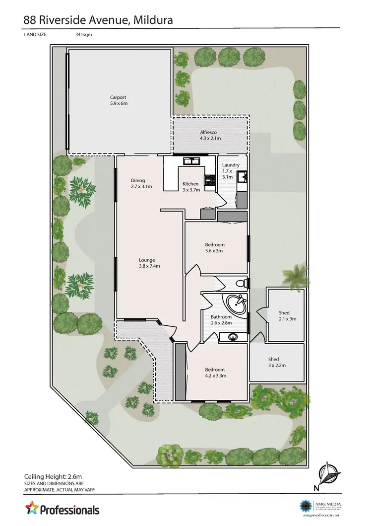 Floorplan of Homely townhouse listing, 88 Riverside Avenue, Mildura VIC 3500