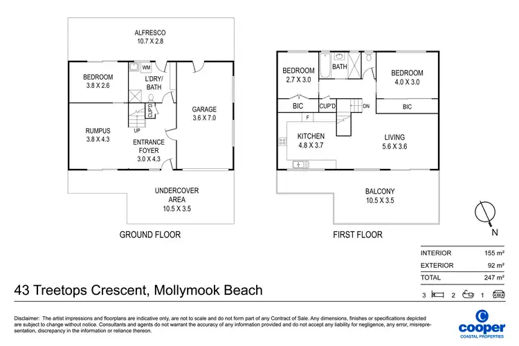 Floorplan of Homely house listing, 43 Treetops Crescent, Mollymook Beach NSW 2539