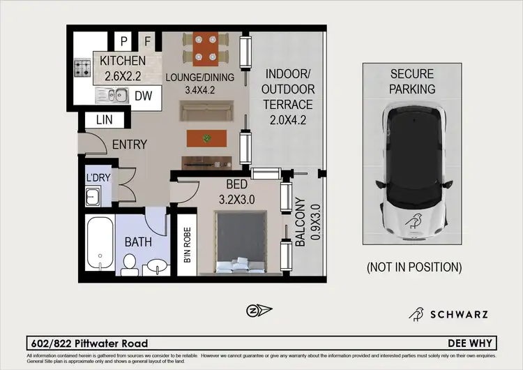 Floorplan of Homely unit listing, 602/822 Pittwater Road, Dee Why NSW 2099