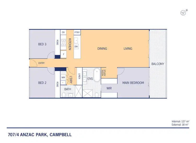 Floorplan of Homely apartment listing, 707/4 Anzac Park, Campbell ACT 2612