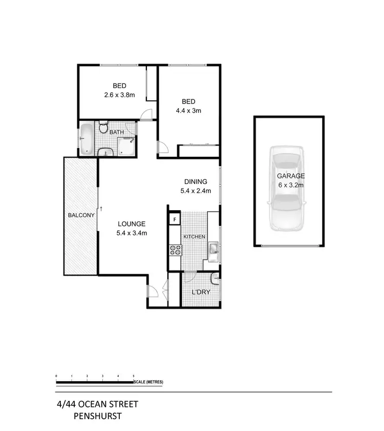 Floorplan of Homely unit listing, 4/44 Ocean Street, Penshurst NSW 2222