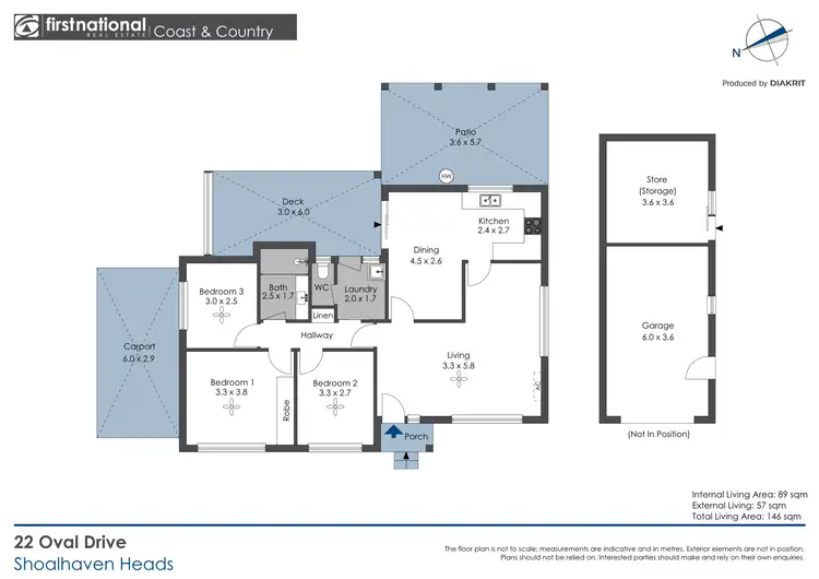 Floorplan of Homely house listing, 22 Oval Drive, Shoalhaven Heads NSW 2535