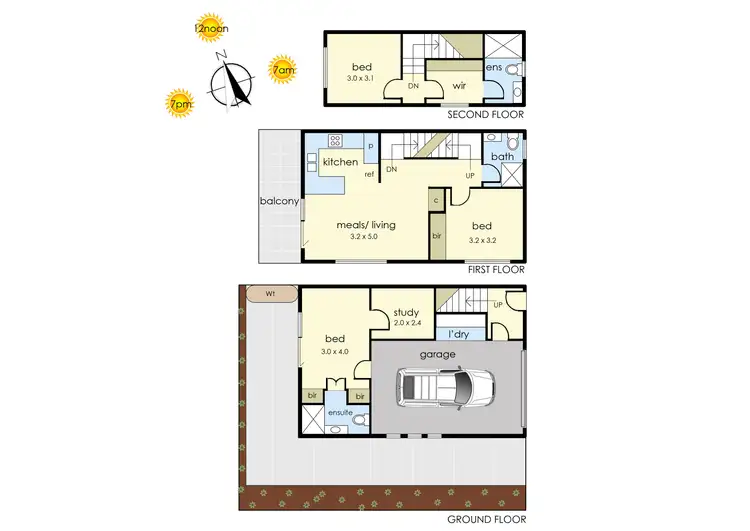 Floorplan of Homely townhouse listing, 2/19 O'Grady Avenue, Frankston VIC 3199