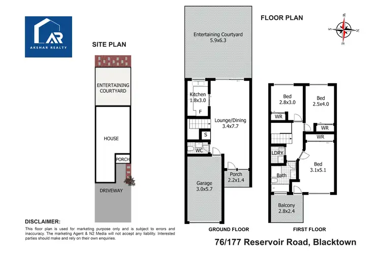 Floorplan of Homely townhouse listing, 76/177 Reservoir Road, Blacktown NSW 2148
