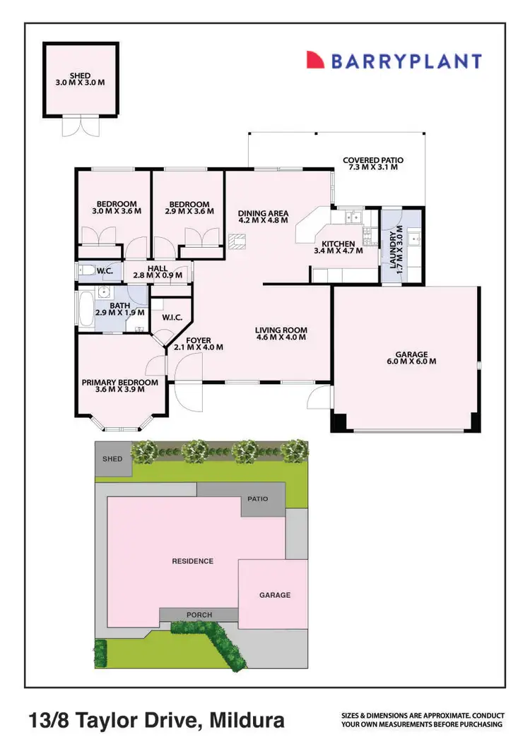 Floorplan of Homely townhouse listing, 13/8 Taylor Drive, Mildura VIC 3500