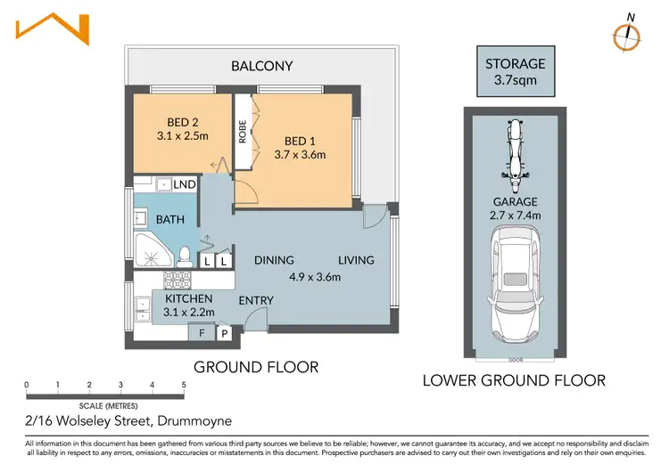 Floorplan of Homely apartment listing, 2/16 Wolseley Street, Drummoyne NSW 2047