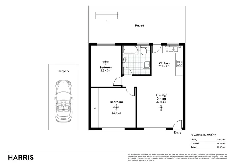 Floorplan of Homely unit listing, 4/47 Ormond Avenue, Daw Park SA 5041