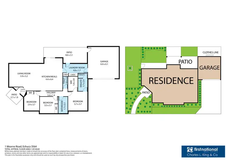 Floorplan of Homely townhouse listing, 1/35 Wearne Road, Echuca VIC 3564