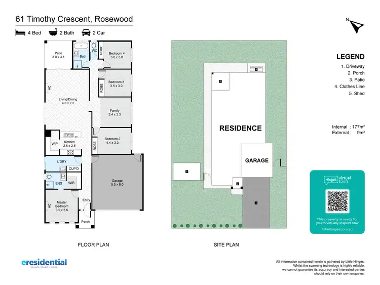 Floorplan of Homely house listing, 61 Timothy Crescent, Rosewood QLD 4340