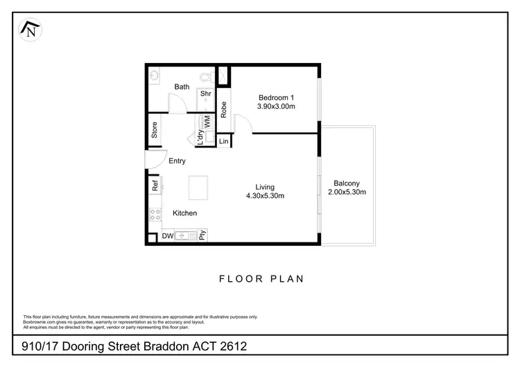 Floorplan of Homely apartment listing, 910/17 Dooring Street, Braddon ACT 2612