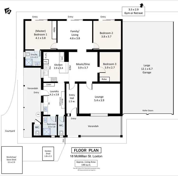 Floorplan of Homely house listing, 18 McMillan Street, Loxton SA 5333