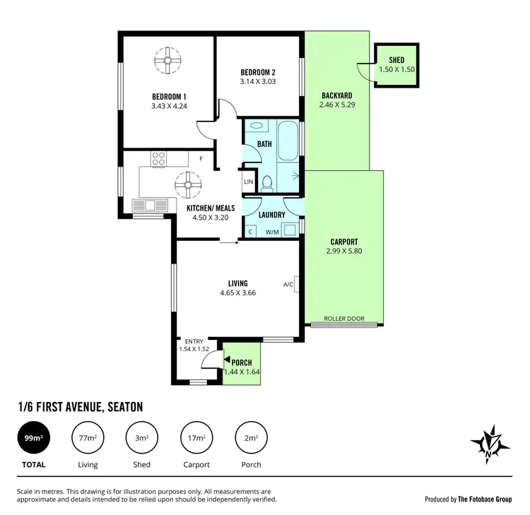 Floorplan of Homely unit listing, 1/6 First Avenue, Seaton SA 5023