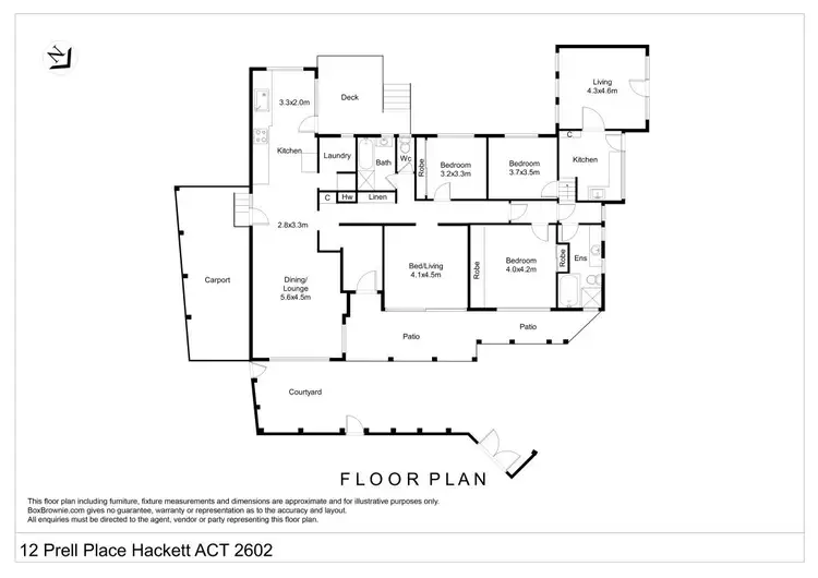 Floorplan of Homely house listing, 12 Prell Place, Hackett ACT 2602