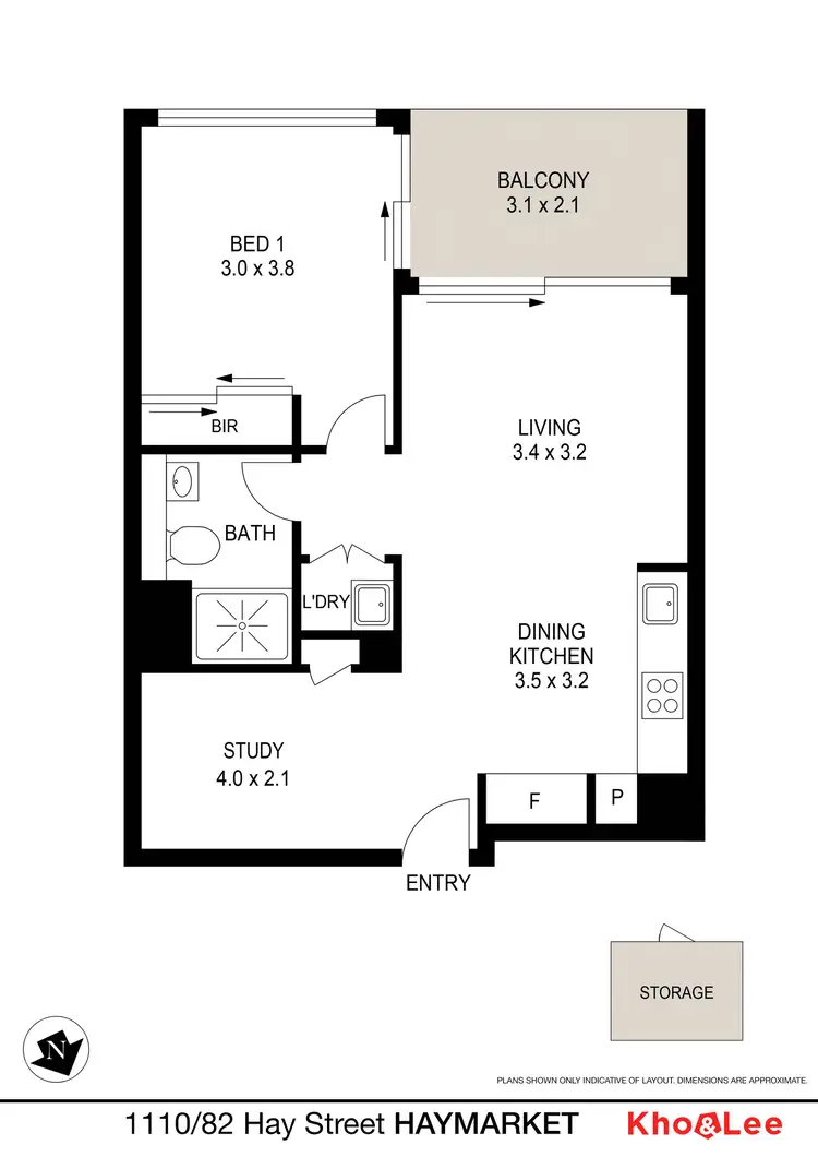 Floorplan of Homely apartment listing, 1110/82 Hay Street, Haymarket NSW 2000