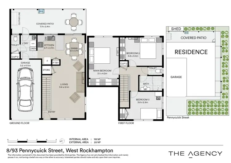 Floorplan of Homely townhouse listing, 8/93-95 Pennycuick Street, West Rockhampton QLD 4700
